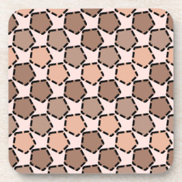 Symmetric Brown Pentagons mit gestrichelten Grenze Getränkeuntersetzer