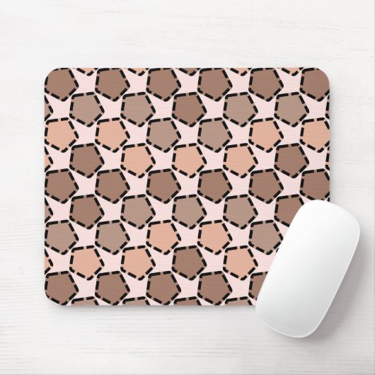 Symmetric Brown Pentagons mit gestrichelten Grenze Mousepad (Mit Mouse)
