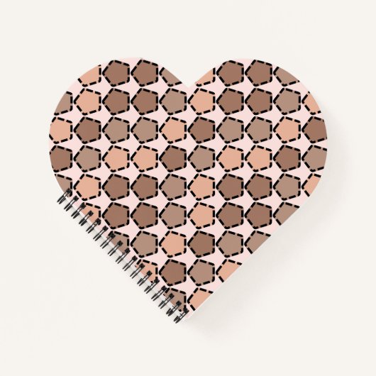 Symmetric Brown Pentagons mit gestrichelten Grenze Notizblock (Vorderseite)