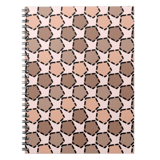 Symmetric Brown Pentagons mit gestrichelten Grenze Notizblock (Vorderseite)