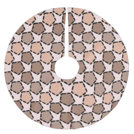 Symmetric Brown Pentagons mit gestrichelten Grenze Polyester Weihnachtsbaumdecke
