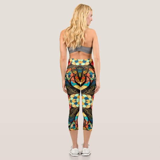 SYMMETRIC FOREST JAPANESE ART STYLE CAPRI LEGGINGS (Rückseite)