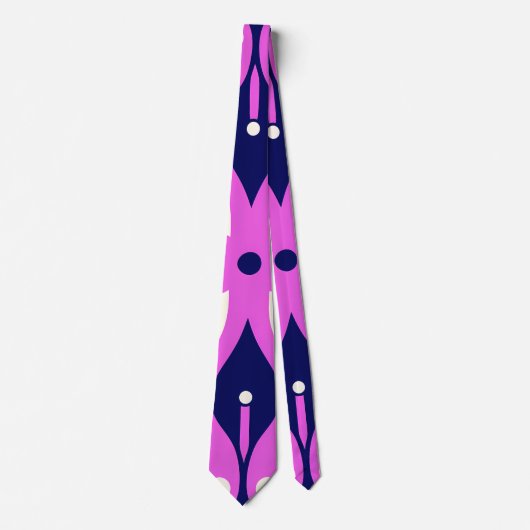 Symmetrical Abstract Pattern in Purple and White Krawatte (Vorderseite)