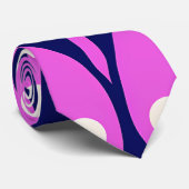 Symmetrical Abstract Pattern in Purple and White Krawatte (Gerollt)