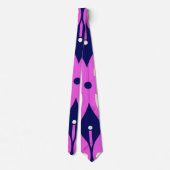 Symmetrical Abstract Pattern in Purple and White Krawatte (Rückseite)