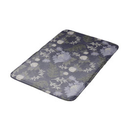 Symmetrical dark purple floral pattern badematte