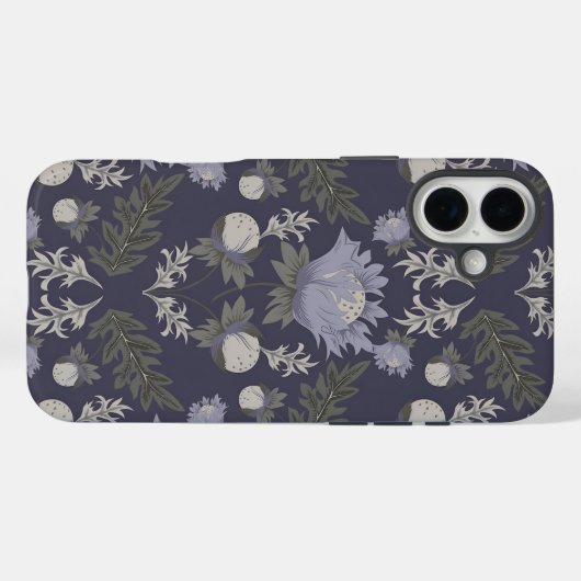 Symmetrical dark purple floral pattern Case-Mate iPhone hülle (Rückseite (Horizontal))