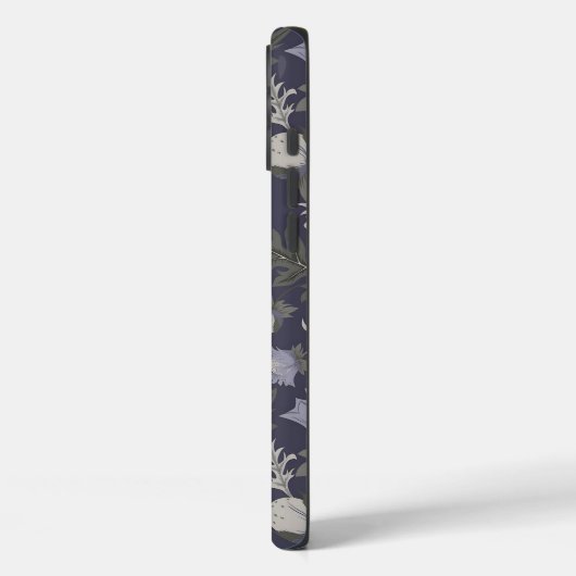 Symmetrical dark purple floral pattern Case-Mate iPhone hülle (Rückseite / Links)