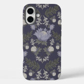 Symmetrical dark purple floral pattern Case-Mate iPhone hülle (Rückseite)