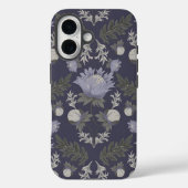 Symmetrical dark purple floral pattern Case-Mate iPhone hülle (Rückseite)