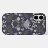 Symmetrical dark purple floral pattern Case-Mate iPhone hülle (Rückseite (Horizontal))