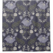 Symmetrical dark purple floral pattern duschvorhang (Vorderseite)