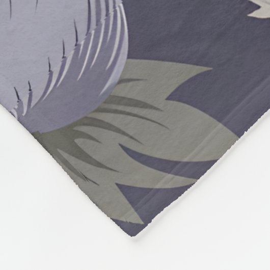 Symmetrical dark purple floral pattern fleecedecke (Ecke)