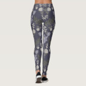 Symmetrical dark purple floral pattern leggings (Rückseite)