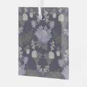 Symmetrical dark purple floral pattern ornament aus glas (Vorderseite links)