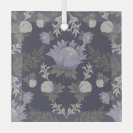 Symmetrical dark purple floral pattern ornament aus glas