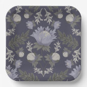 Symmetrical dark purple floral pattern pappteller (Vorderseite)