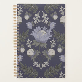 Symmetrical dark purple floral pattern planer