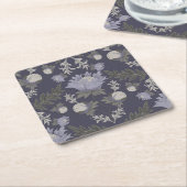 Symmetrical dark purple floral pattern rechteckiger pappuntersetzer (angewinkelt)