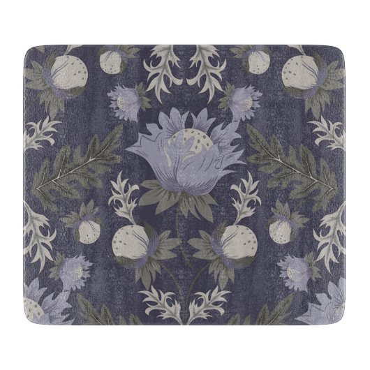 Symmetrical dark purple floral pattern schneidebrett (Vorderseite)