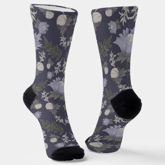 Symmetrical dark purple floral pattern socken (Gewinkelt)