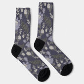 Symmetrical dark purple floral pattern socken (Rechts)