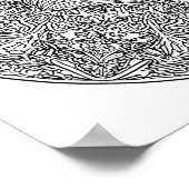 Symmetrical Fox Christmas Mandala Template Poster (Ecke)