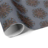 Symmetrical Line Drawing Mechanical Floral Style Geschenkpapier (Rolleneckpunkt)