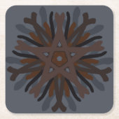 Symmetrical Line Drawing Mechanical Floral Style Rechteckiger Pappuntersetzer (Vorderseite)