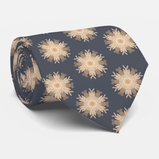 Symmetrical Line Drawing With Earthy Brown Colors Krawatte (Gerollt)