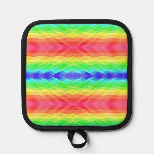 symmetrical rainbow pattern and a black border topflappen (Vorderseite)