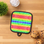 symmetrical rainbow pattern and a black border topflappen (Oben Unten)