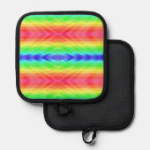symmetrical rainbow pattern and a black border topflappen (Vorderseite/Rückseite)