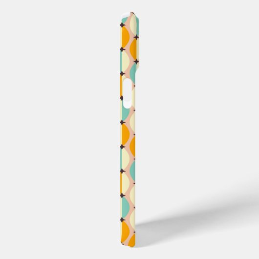 Symmetrical retro pattern with interlocking teal Case-Mate iPhone hülle (Rückseite / Rechts)