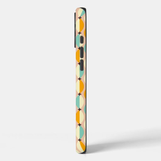 Symmetrical retro pattern with interlocking teal Case-Mate iPhone hülle (Rückseite / Links)