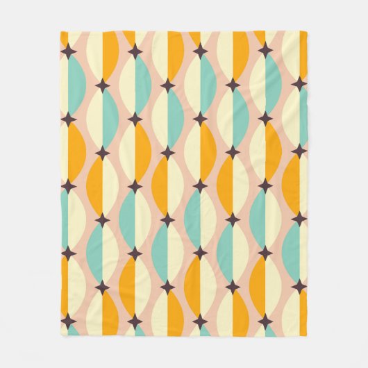 Symmetrical retro pattern with interlocking teal fleecedecke (Vorderseite)