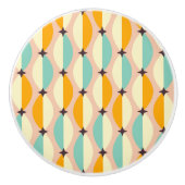 Symmetrical retro pattern with interlocking teal keramikknauf (Vorderseite)