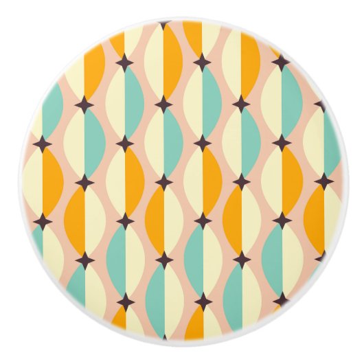 Symmetrical retro pattern with interlocking teal keramikknauf (Vorderseite)