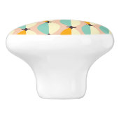 Symmetrical retro pattern with interlocking teal keramikknauf (Seitenansicht)