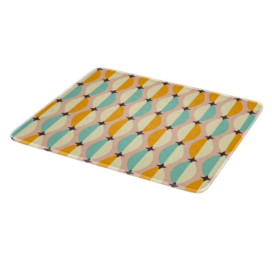 Symmetrical retro pattern with interlocking teal schneidebrett (Ecke)