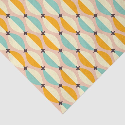 Symmetrical retro pattern with interlocking teal seidenpapier (Ausschnitt)