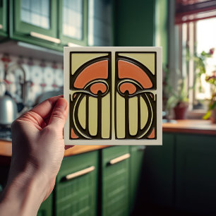 Symmetrie des Arts Crafts Movement im Blumendesign Fliese