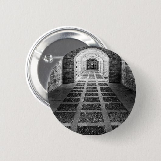 Symmetrie in Schwarz/Weiß Button (Vorne & Hinten)