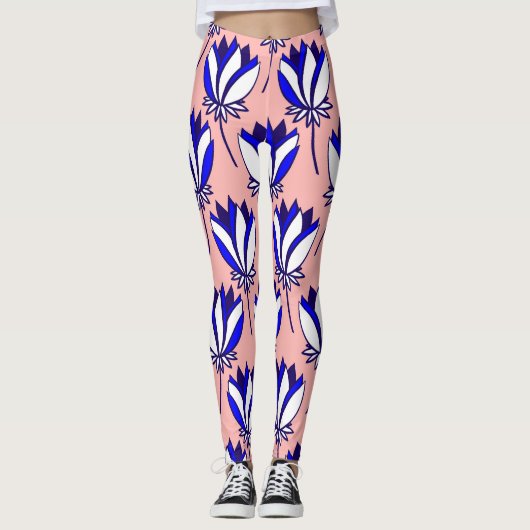 Symmetrie: Vintages Muster Leggings (Vorderseite)