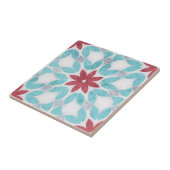 Symmetrisch florales Rotes Blau, grauer Stein, tex Fliese (Seite)