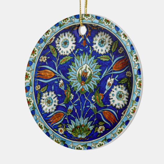 Symmetrisch Türkisch Iznik Tulip Motif Weihnachten Keramik Ornament (Links)