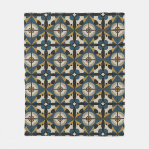 Symmetrische abstrakte Kunst mit kühnen geometrisc Fleecedecke