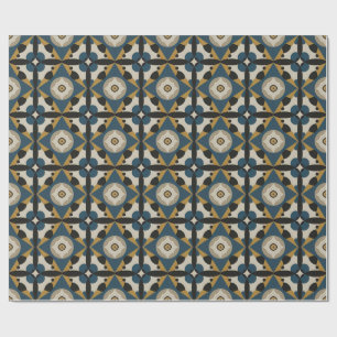 Symmetrische abstrakte Kunst mit kühnen geometrisc Geschenkpapier