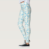 Symmetrische blaue Flora Leggings (Links)