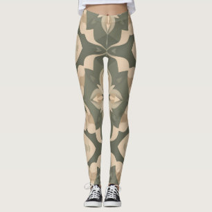 Symmetrische DekorLeggings - Bio Weichfarbe Leggings